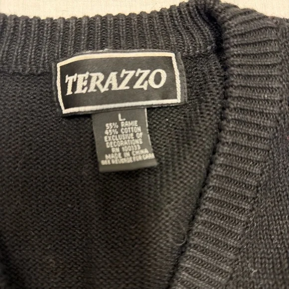 Vintage 90’s Black Cardigan with Giraffe Design - Picture 2 of 4